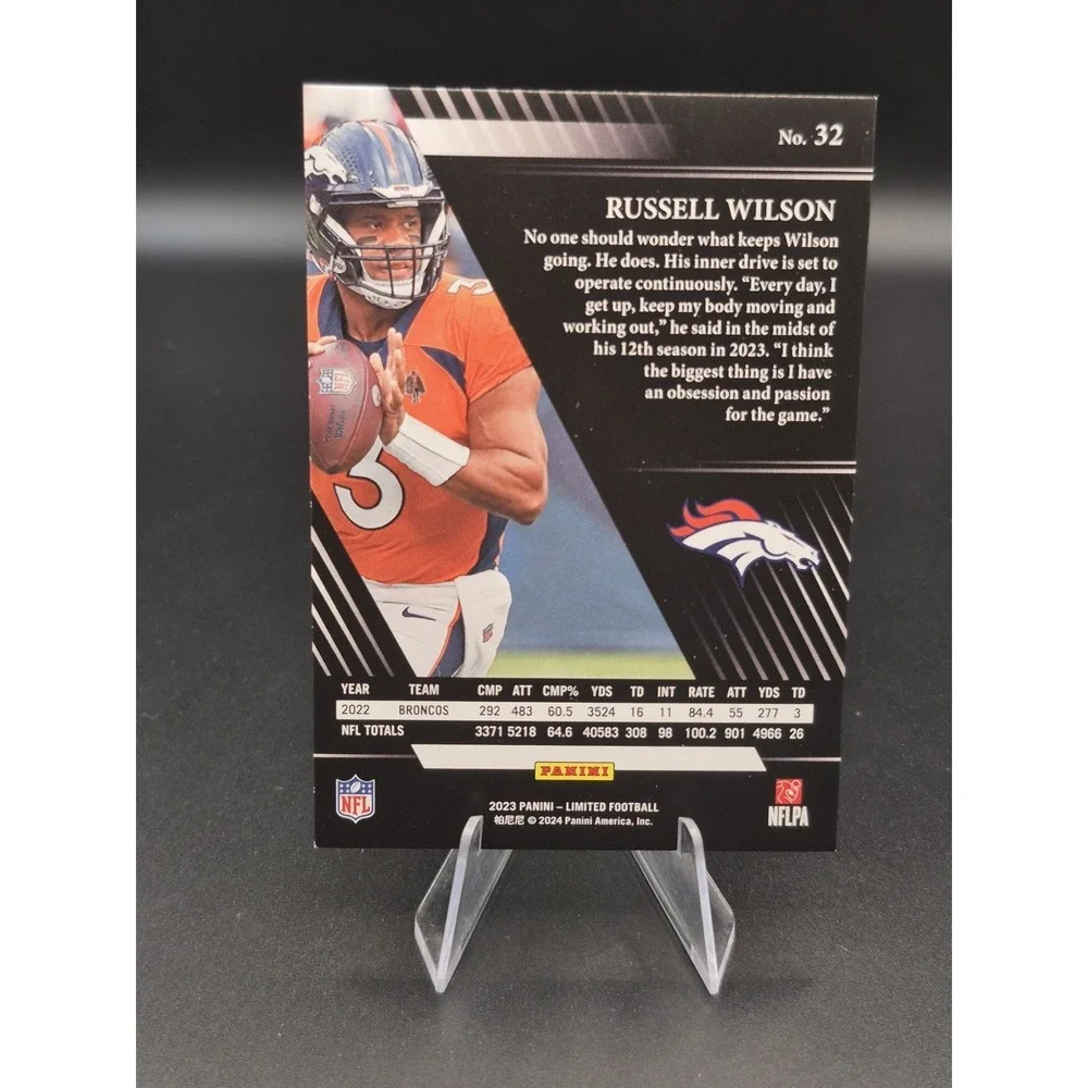 2023 Panini Limited Russell Wilson #32 Amethyst Spotlight /25 Broncos Seahawks